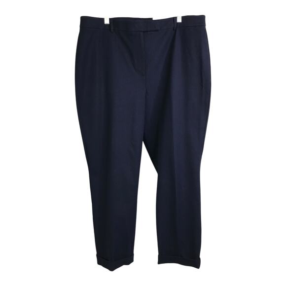 Talbots Curvy Dress Pants Womens 18 Navy Blue High Waist Straight Leg NWT - Picture 1 of 6